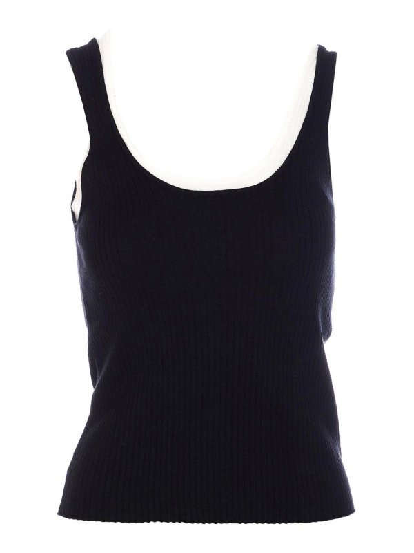 TWINSET: Tops & Tank tops - Hite And Black Top