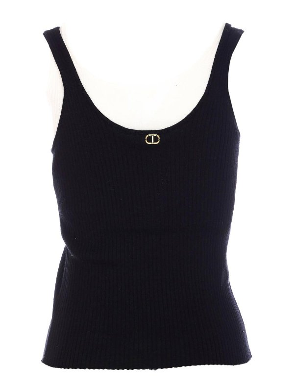 TWINSET: Tops & Tank tops online - Hite And Black Top