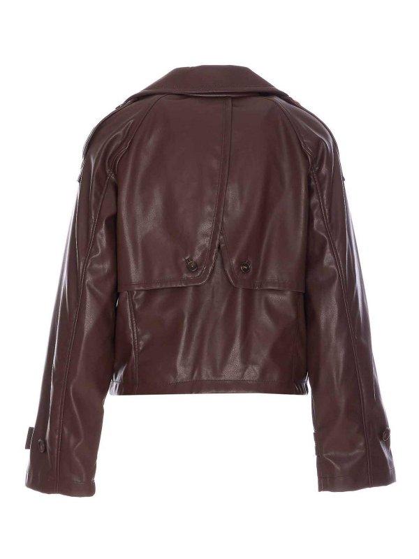 URBANCODE: leather jacket online - Coffee Faux Leather Jacket