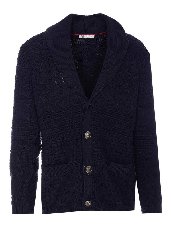 BRUNELLO CUCINELLI: Cardigans - Cardigan - Bleu
