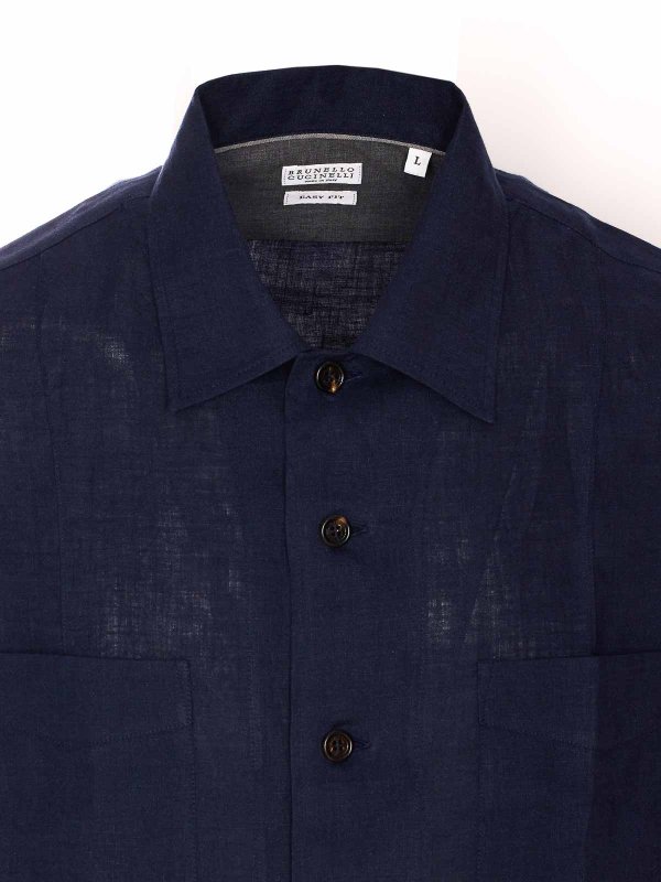 Hemd - Blau shop online: BRUNELLO CUCINELLI