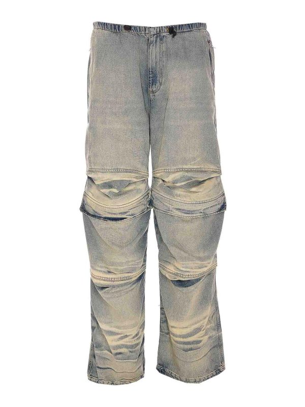 DIESEL: カジュアルトラウザー - カジュアルパンツ - ミディアムウォッシュ