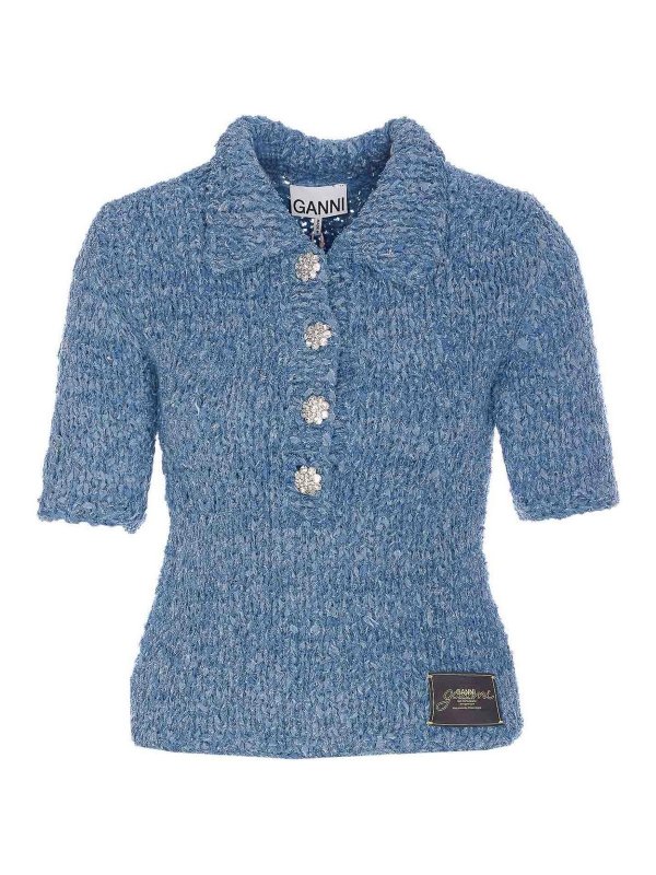 GANNI: Polos - Polo - Azul