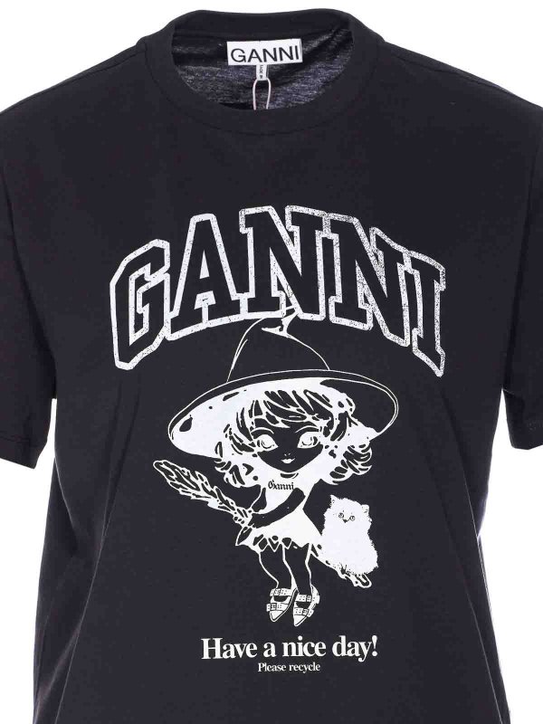 Camiseta - Azul shop online: GANNI