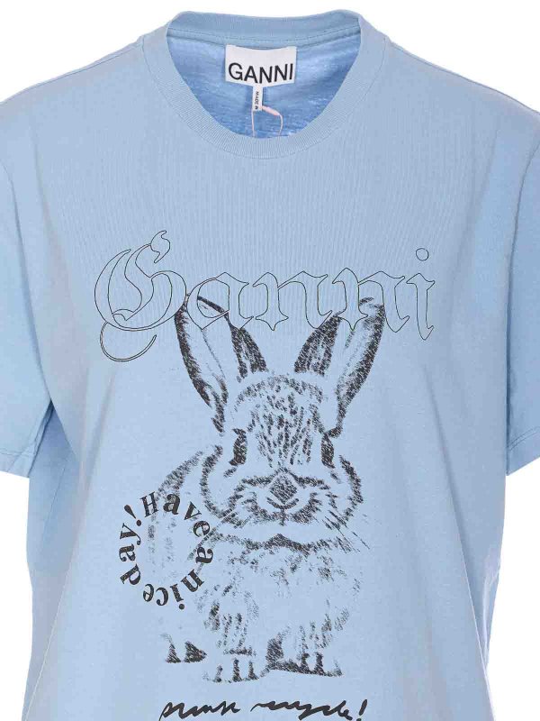 Tシャツ - ブルー shop online: GANNI
