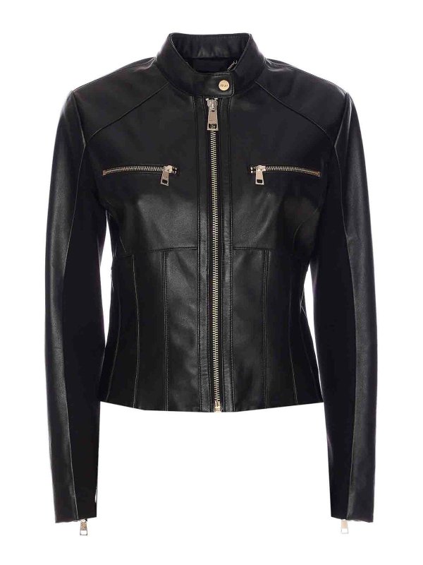 Liu Jo: レザージャケット - レザージャケット - 黒