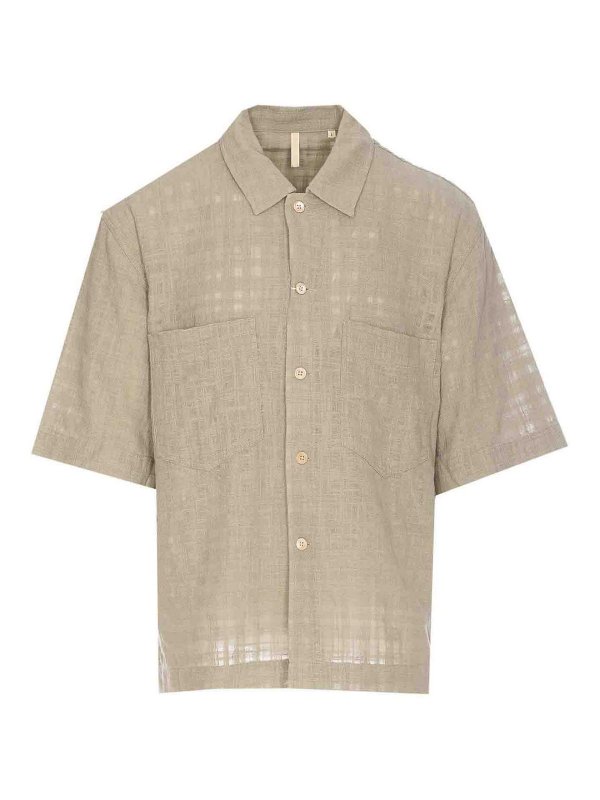 SUNFLOWER: shirts - Green Adam Shirt Frontal Buttons Closure