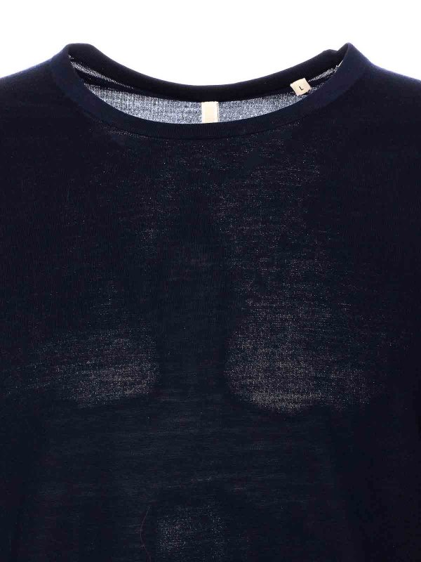 クルーネック - ブルー shop online: SUNFLOWER