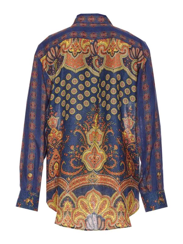 VALENTINO GARAVANI: shirts online - Paisley Linen Shirt With Medaglioni Voyage