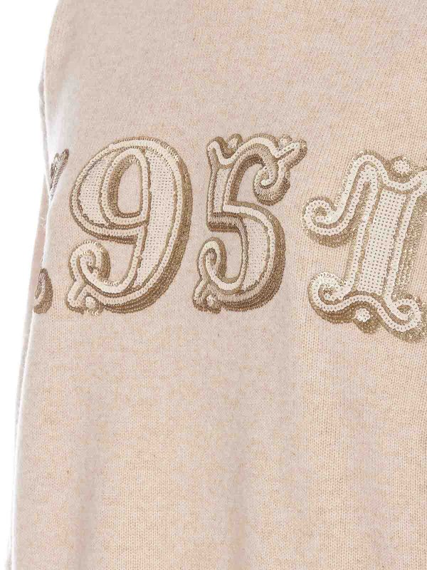 The Best Shops Max Mara: Strickpullover mit Rundhalsausschnitt - Rundhalspullover - Beige