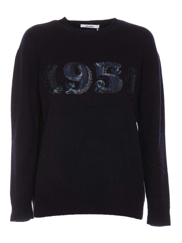 Max Mara: クルーネック - クルーネック - ブルー