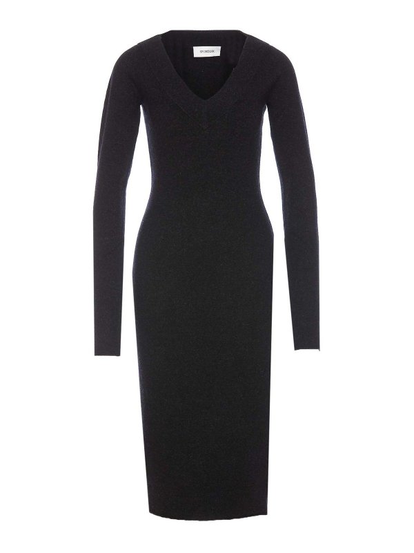 SPORTMAX: ニーレングスドレス - 膝丈ドレス - 黒