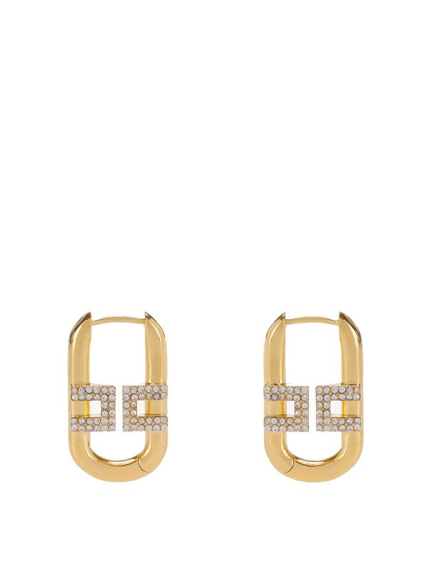 ELISABETTA FRANCHI: Orecchini - Orecchini di logo e strass