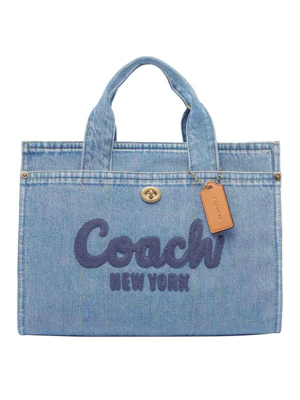 COACH: totes bags - Denim Denim Cargo Tote Bag