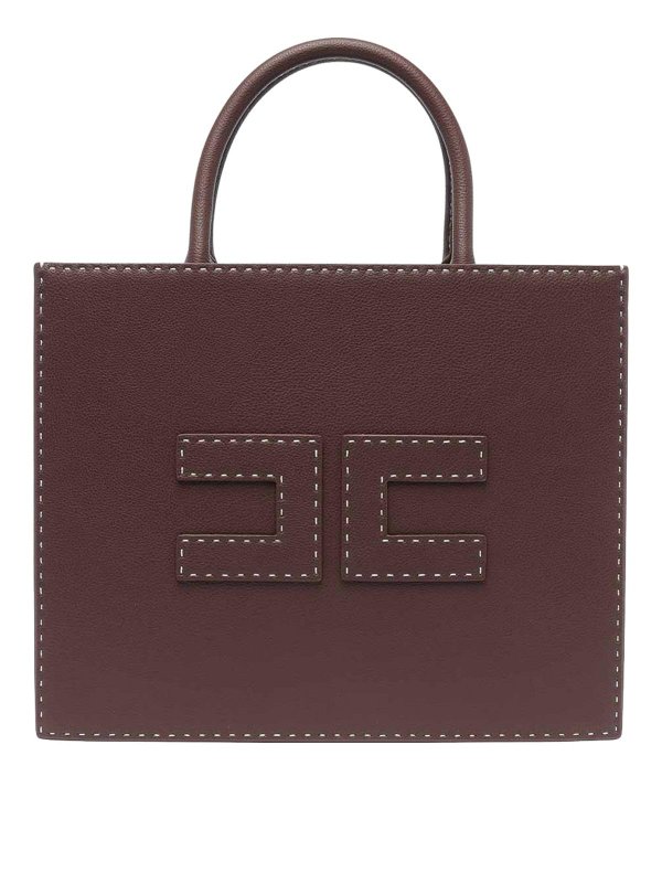 ELISABETTA FRANCHI: トートバッグ - トートバッグ - ブラウン