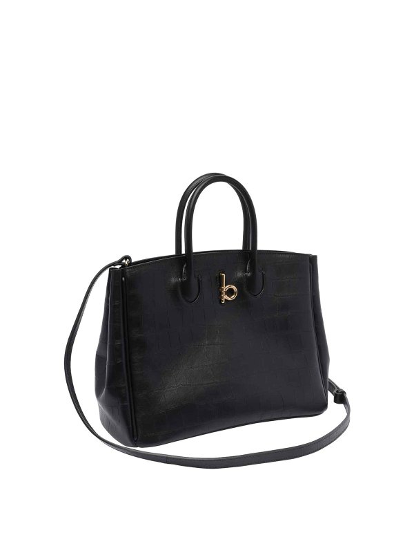 BURBERRY: totes bags online - Black Small Rocking Horse Tote Bag