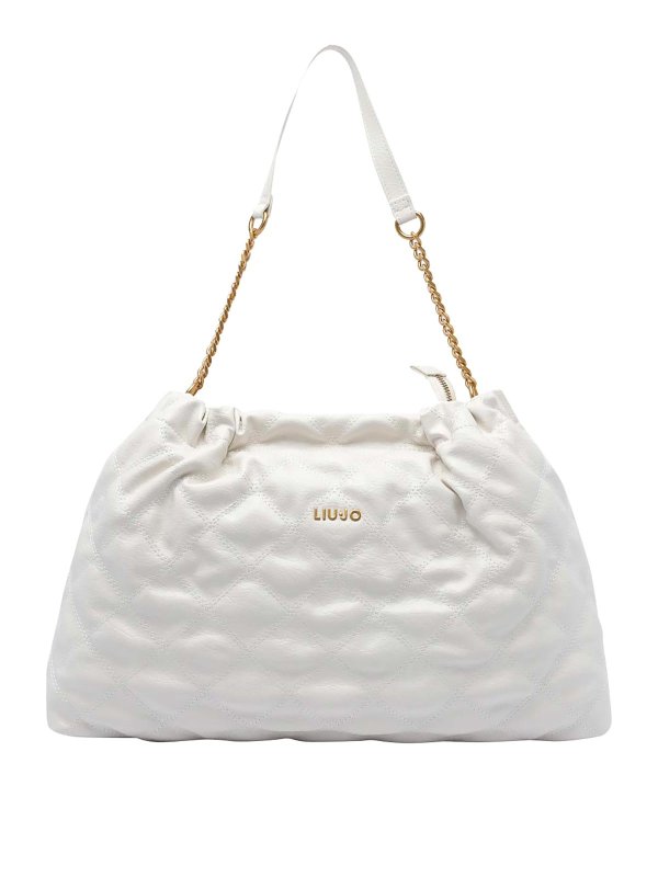 Liu Jo: shoulder bags - White Logo Shoulder Bag