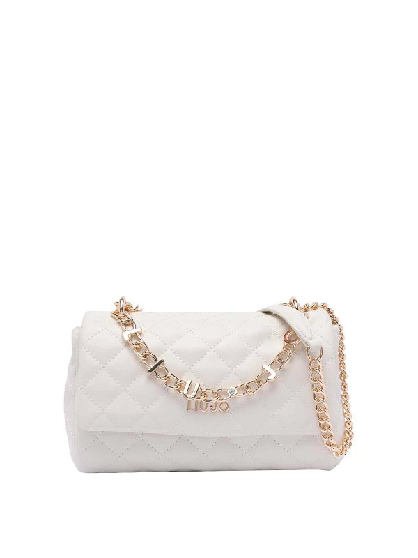Liu Jo: cross body bags - Cream Logo Crossbody Bag