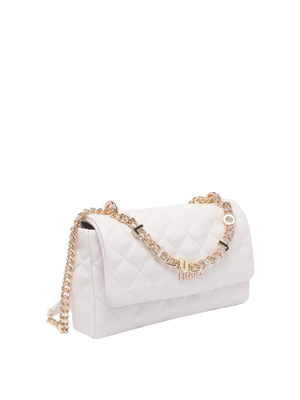 Liu Jo: cross body bags online - Cream Logo Crossbody Bag