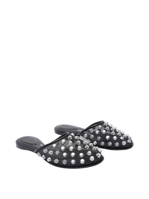 ALEXANDER WANG: sandals online - Black Rhodes Flat Slippers