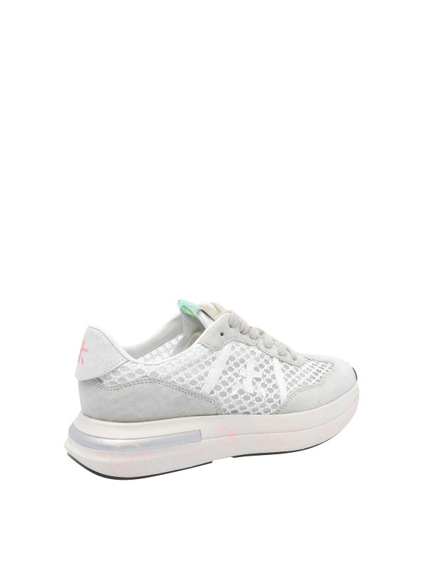 The Best Shops PREMIATA: trainers - Grey And White Cassie Sneakers