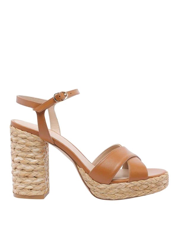 Stuart Weitzman: court shoes - Brown Dayna Platform Pump Sandals