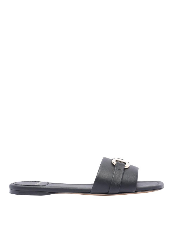 SALVATORE FERRAGAMO: sandals - Flat black sandals