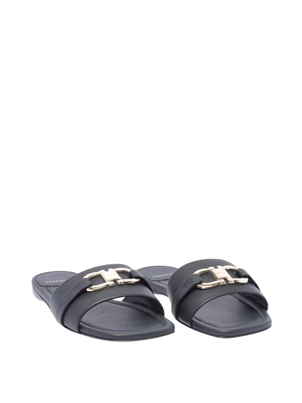 SALVATORE FERRAGAMO: sandals online - Flat black sandals