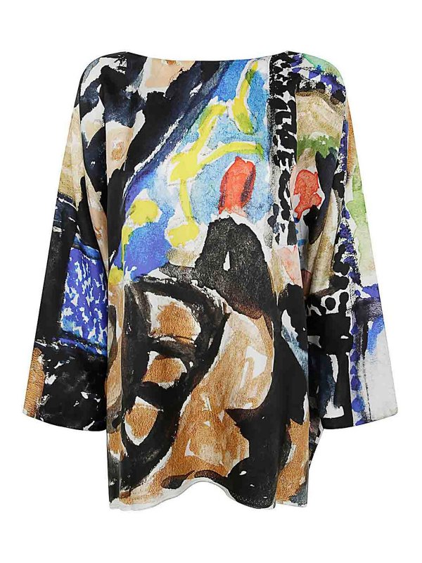 DANIELA GREGIS: shirts - L/S Round Neck Square Shirt