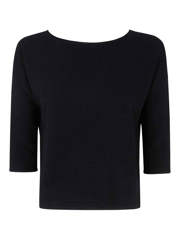 BASE: Suéteres con cuello pico - Suéter Cuello Redondo - Negro