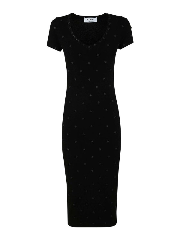 BLUGIRL: ショートドレス - ショートドレス - 黒