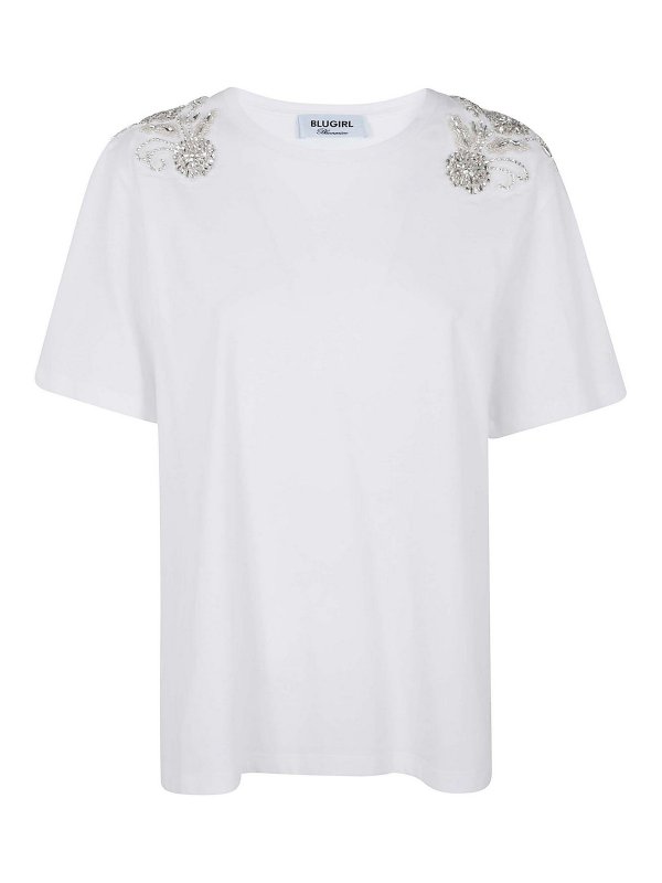 BLUGIRL: t-shirts - Embroidered Patch T-Shirt