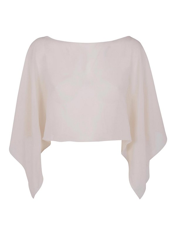 D.EXTERIOR: knee length coats - Silk Georgette Cape