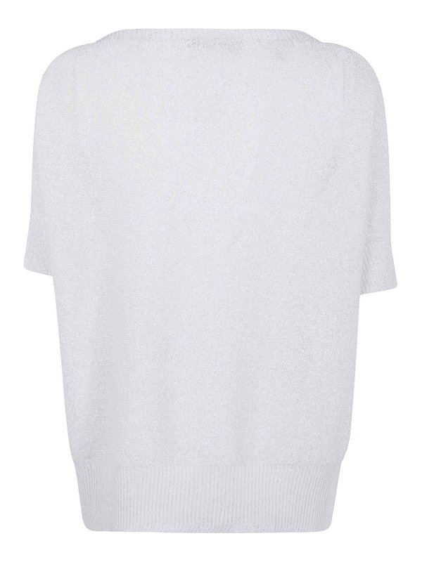 D.EXTERIOR: Strickpullover mit Rundhalsausschnitt online - Rundhalspullover - Silber