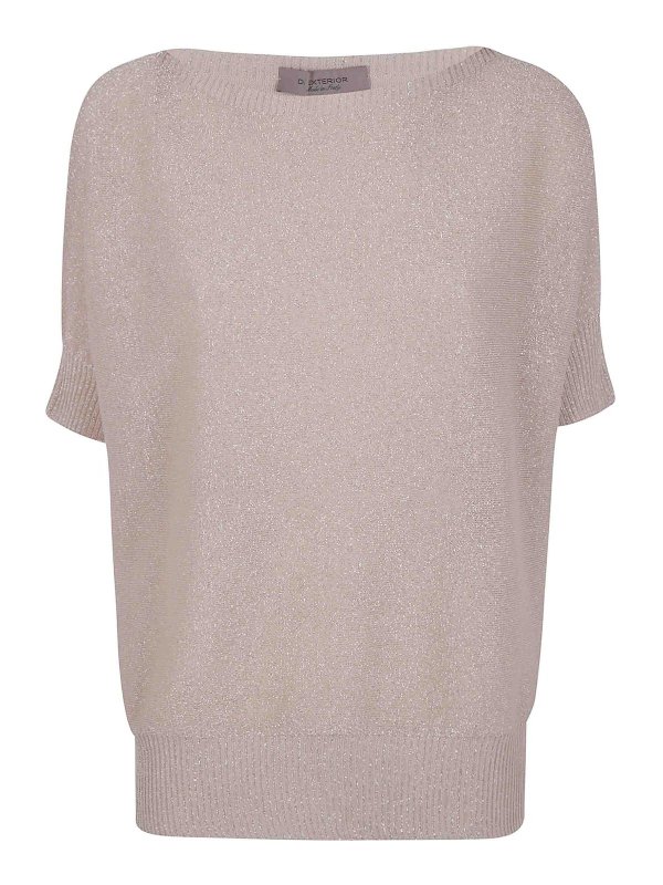 D.EXTERIOR: Strickpullover mit Rundhalsausschnitt - Rundhalspullover - Weiß