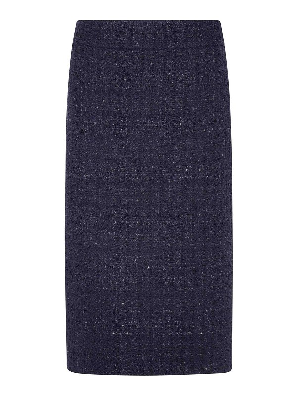 EMPORIO ARMANI: ニーレングススカート＆ミディ丈 - 膝丈/ミディスカート - ブルー