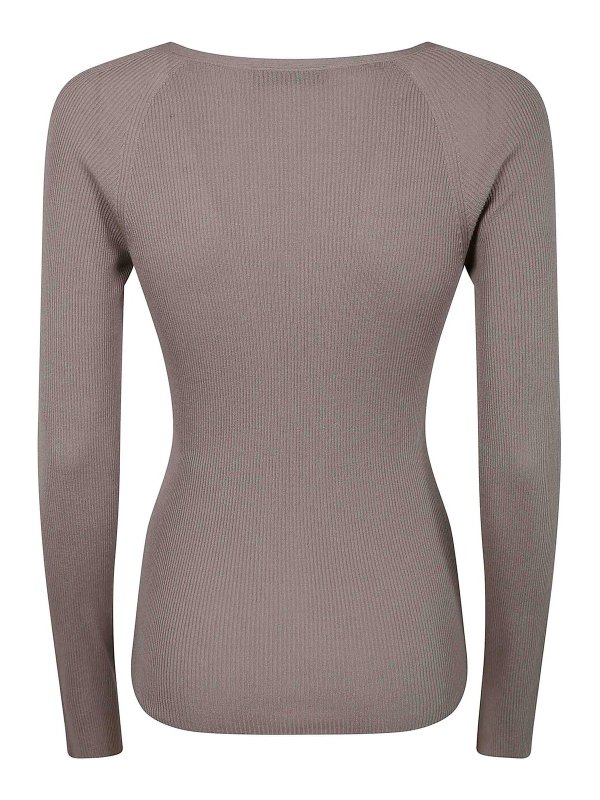 GENTRYPORTOFINO: Strickpullover mit V-Ausschnitt online - V-Pullover - Braun