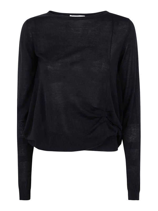 HIGH: Strickpullover mit Rundhalsausschnitt - Rundhalspullover - Schwarz