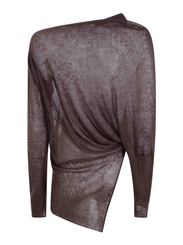 P.A.R.O.S.H.: Suéteres con cuello pico online - Suéter Cuello Redondo - Marrón