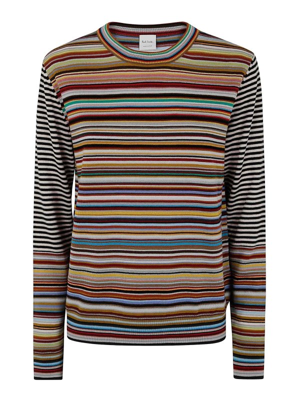 PAUL SMITH: Strickpullover mit Rundhalsausschnitt - Rundhalspullover - Bunt