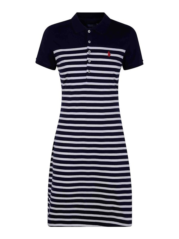 POLO RALPH LAUREN: ニーレングスドレス - 膝丈ドレス - ブルー