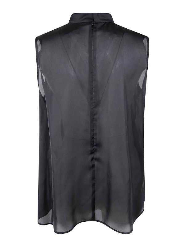 Sacai: Strickpullover mit Rundhalsausschnitt online - Rundhalspullover - Schwarz