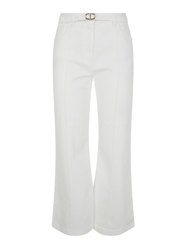 TWINSET: straight leg jeans - Denim Trousers