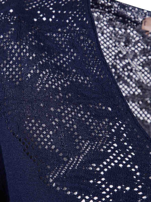 The Best Shops TWINSET: Strickpullover mit Rundhalsausschnitt - Rundhalspullover - Blau