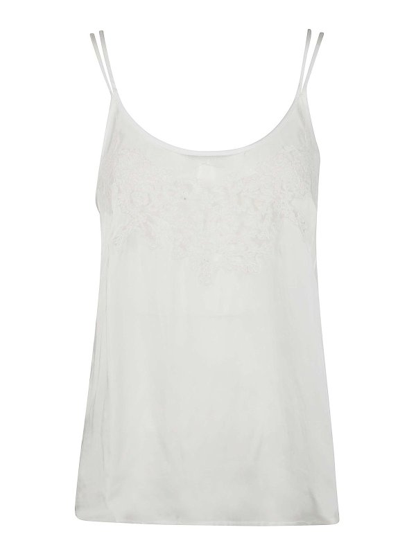 TWINSET: Tops & Débardeurs - Top - Blanc