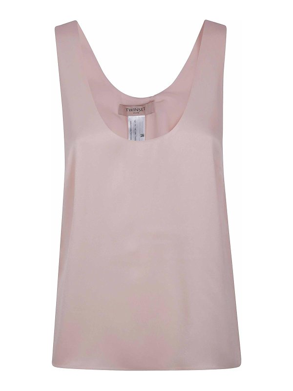 TWINSET: Tops y camisetas sin mangas - Top - Rosado