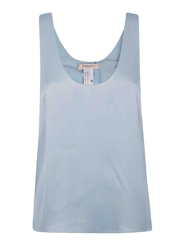 TWINSET: Tops & Débardeurs - Top - Bleu