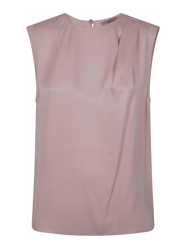 TWINSET: Tops y camisetas sin mangas - Top - Rosado