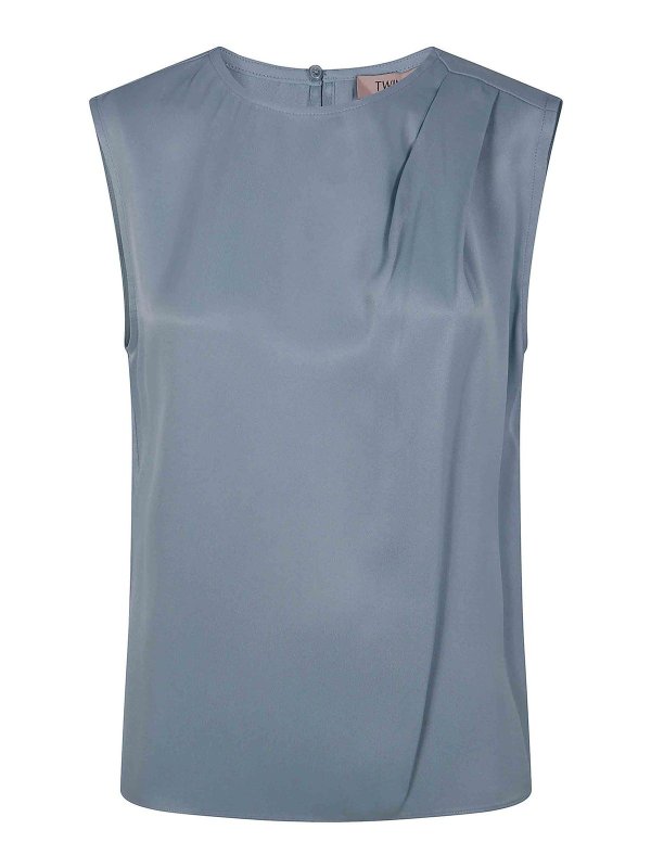 TWINSET: Tops & Débardeurs - Top - Bleu