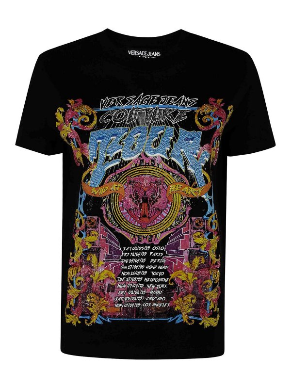 VERSACE JEANS: Camisetas - Camiseta - Negro